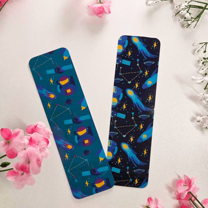 Space Pattern Double Sided Bookmark for wholesale by Danielle Fish Illustrations