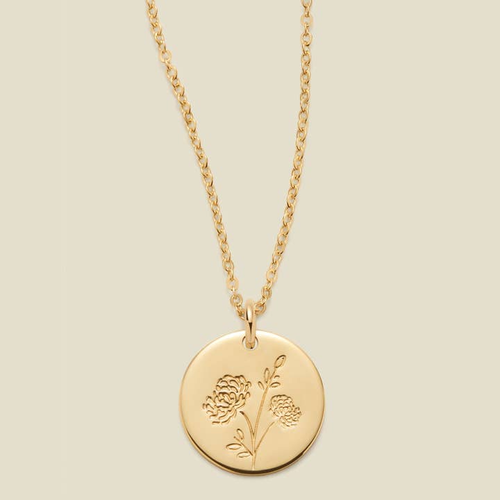 Made By Mary - Wholesale Pendant/Charm Necklace - Birth Flower Necklace - 1/2"24