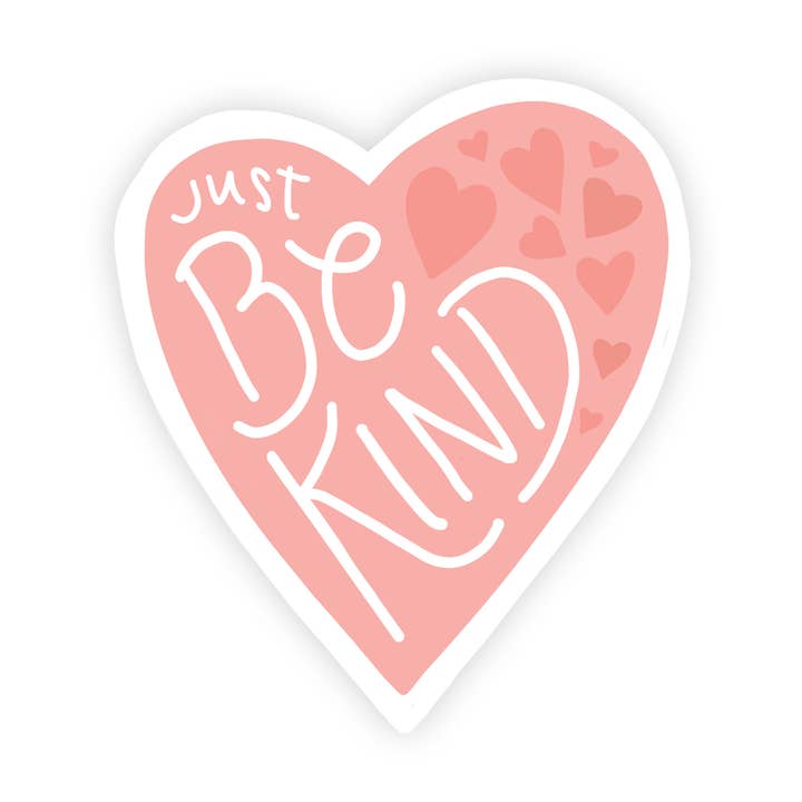 Autocollant en vinyle sur le thème de la gentillesse, mignon et tendance, motif Be Kind Heart pour la vente par funday goods