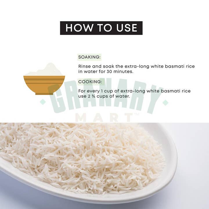 Granary Mart - Wholesale Rice - EXTRA LONG WHITE BASMATI RICE