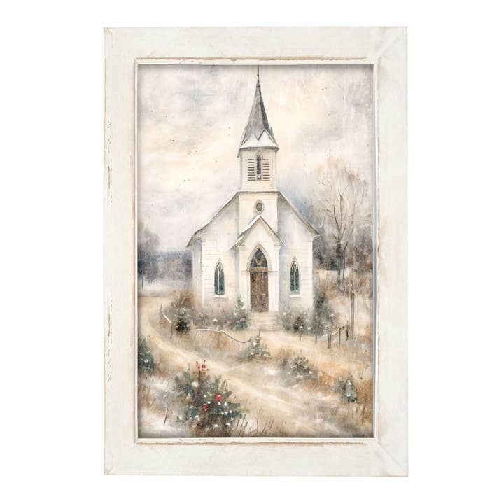 Winter Church 3 - Cadre vertical pour la vente par ginger blue