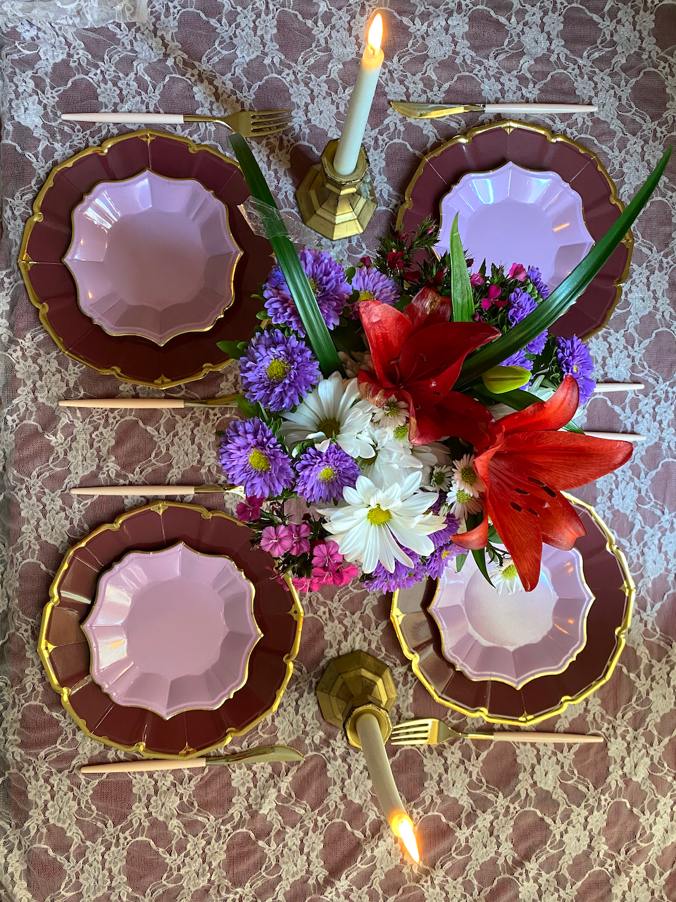 EID Creations - Vente Assiette jetable - 8 assiettes à dessert lilas1