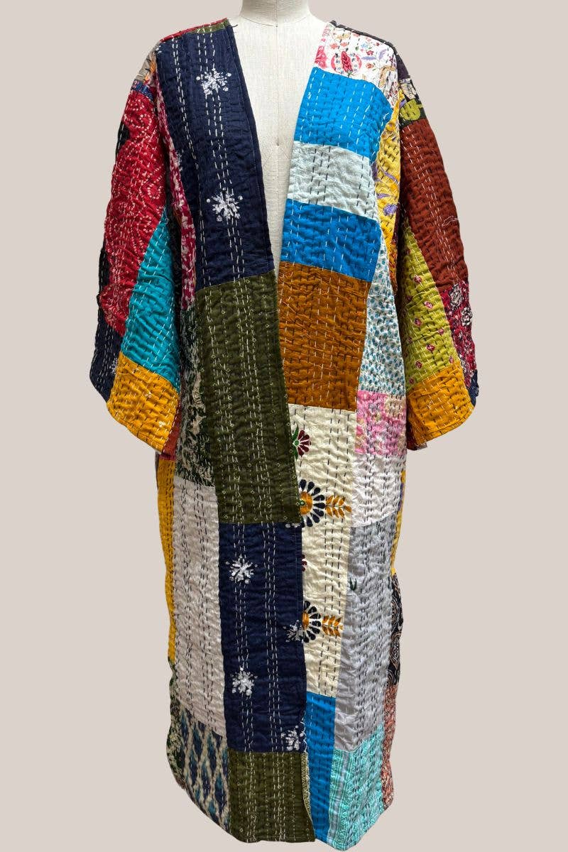 Leto Accessories - Wholesale Kimono - Women's - Handmade India Assorted Patchwork Dusters - All Different3