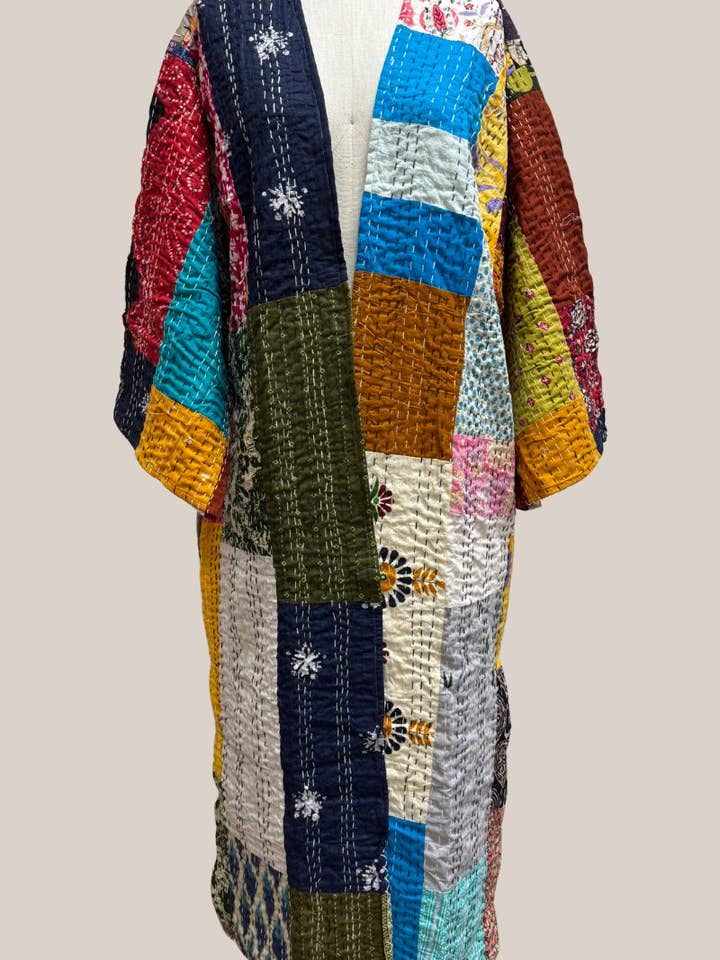 Leto Accessories - Wholesale Kimono - Women's - Handmade India Assorted Patchwork Dusters - All Different3