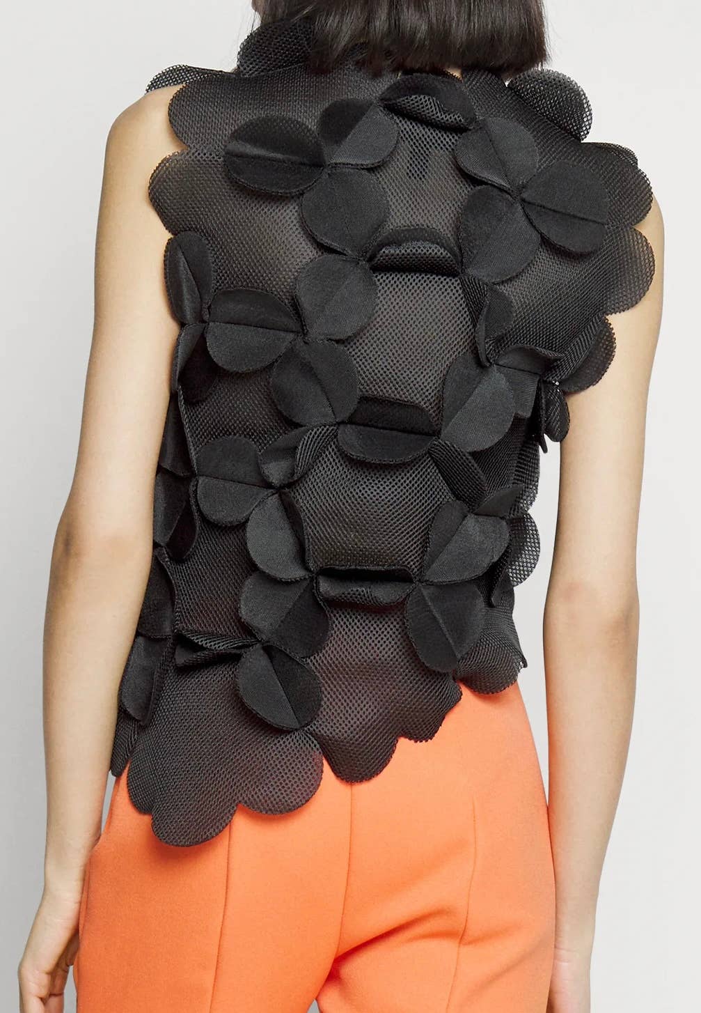 Black VE002 Spring Lace Mesh Vest: Sheer Elegance for wholesale on Faire4