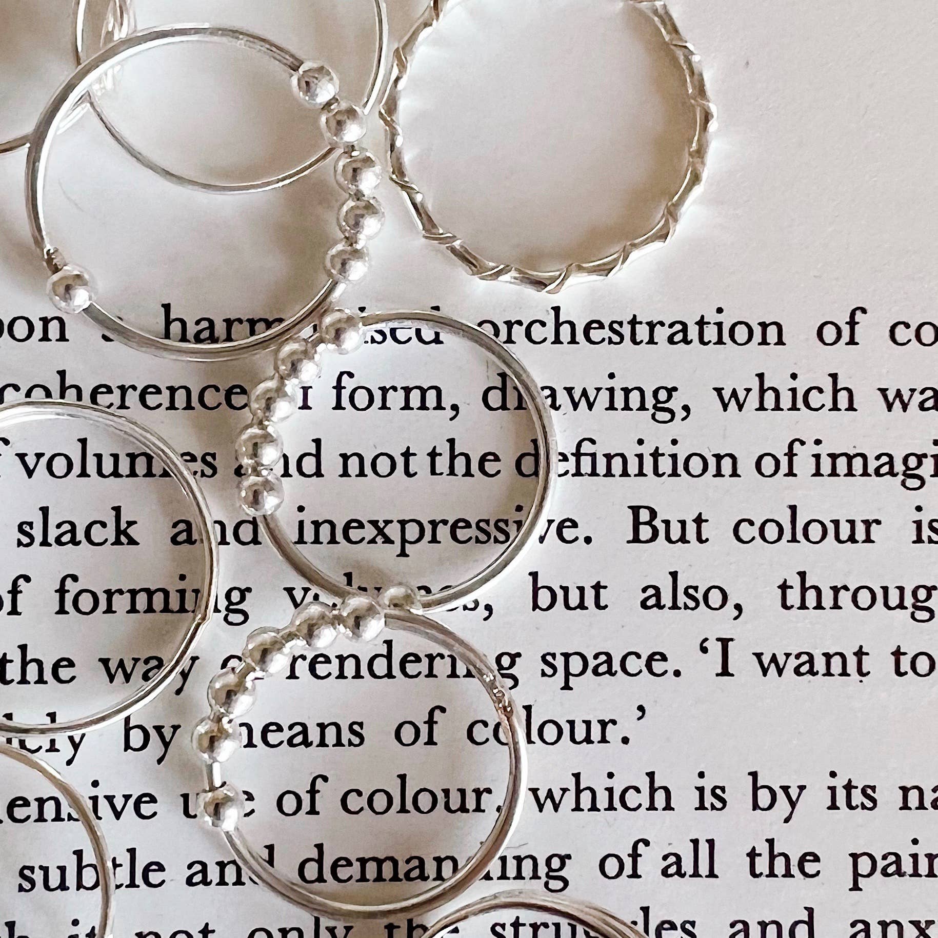 Krystyna's Silver - Wholesale Band/Stacked Ring - Sterling Silver Beaded Ring0