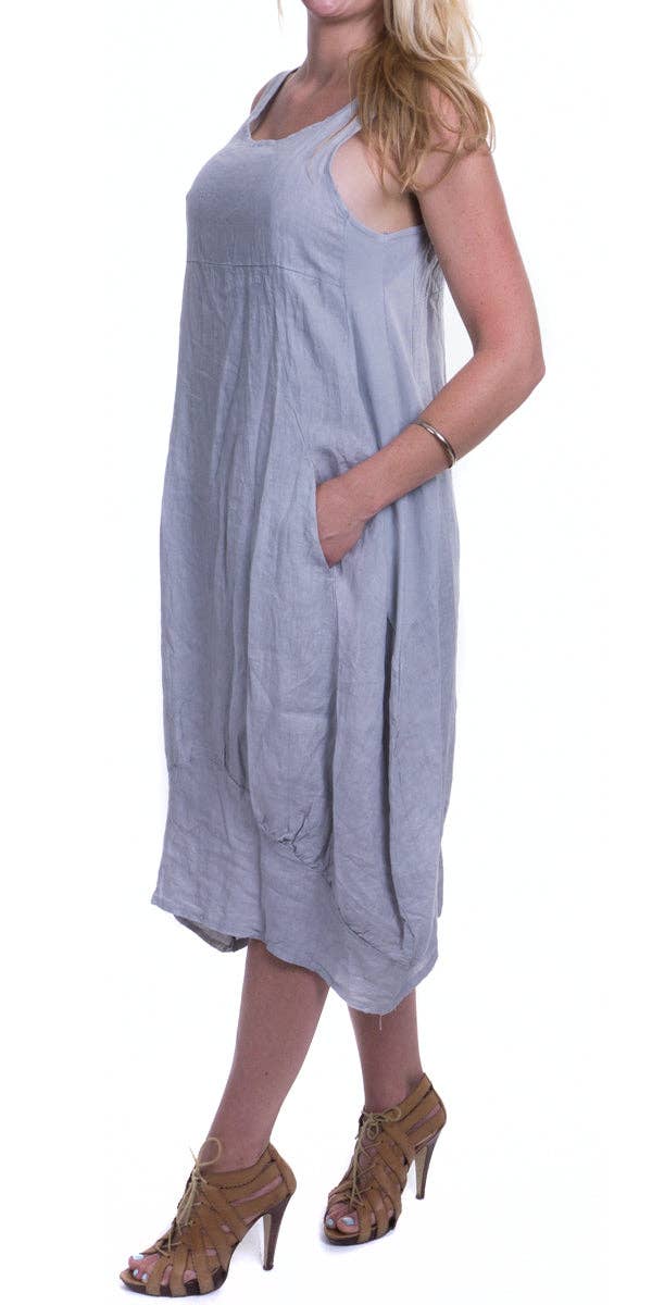 Gigi Moda - Wholesale Dress - Women's - Pure Linen Sleeveless Dress15