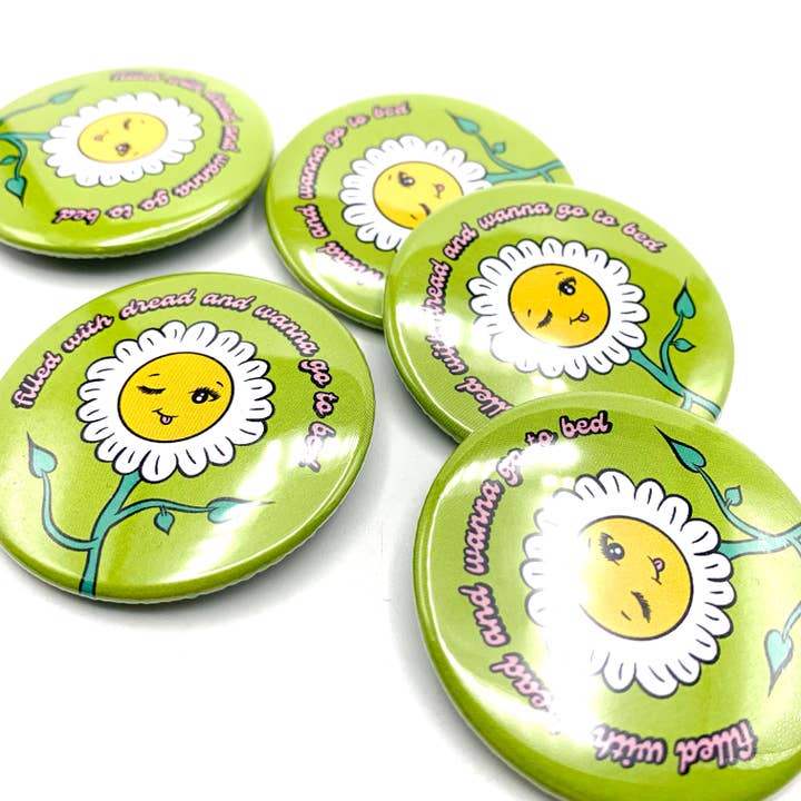 Krystan Saint Cat - Vente Épinglettes/boutons - Bouton pinback rempli d'une fleur redoutable1