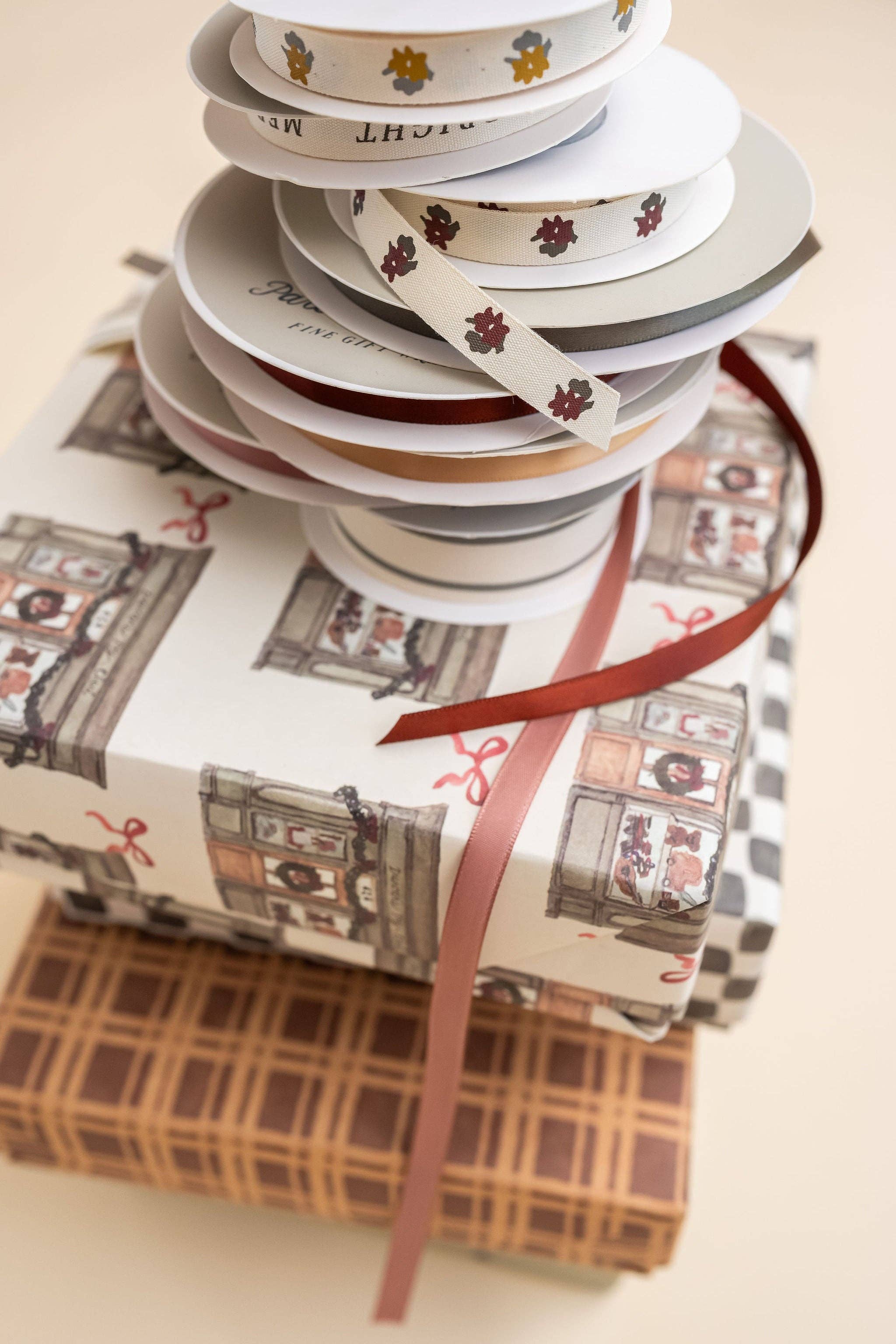 Parcel Paper - Wholesale Ribbon - Gift Wrapping - 'Gold Floral' Cotton Ribbon2