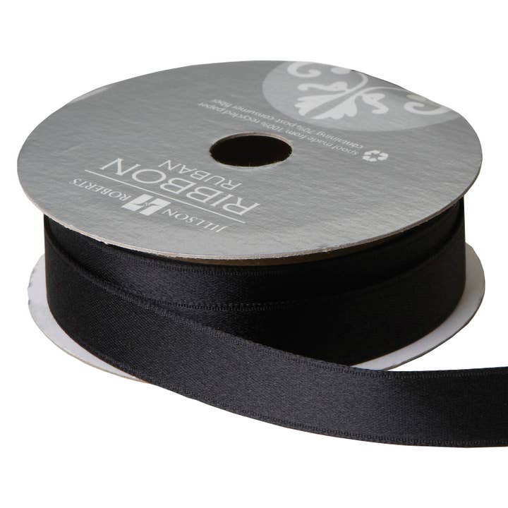 Black Ribbon - Fancy Satin 5/8" for wholesale by Jillson & Roberts
