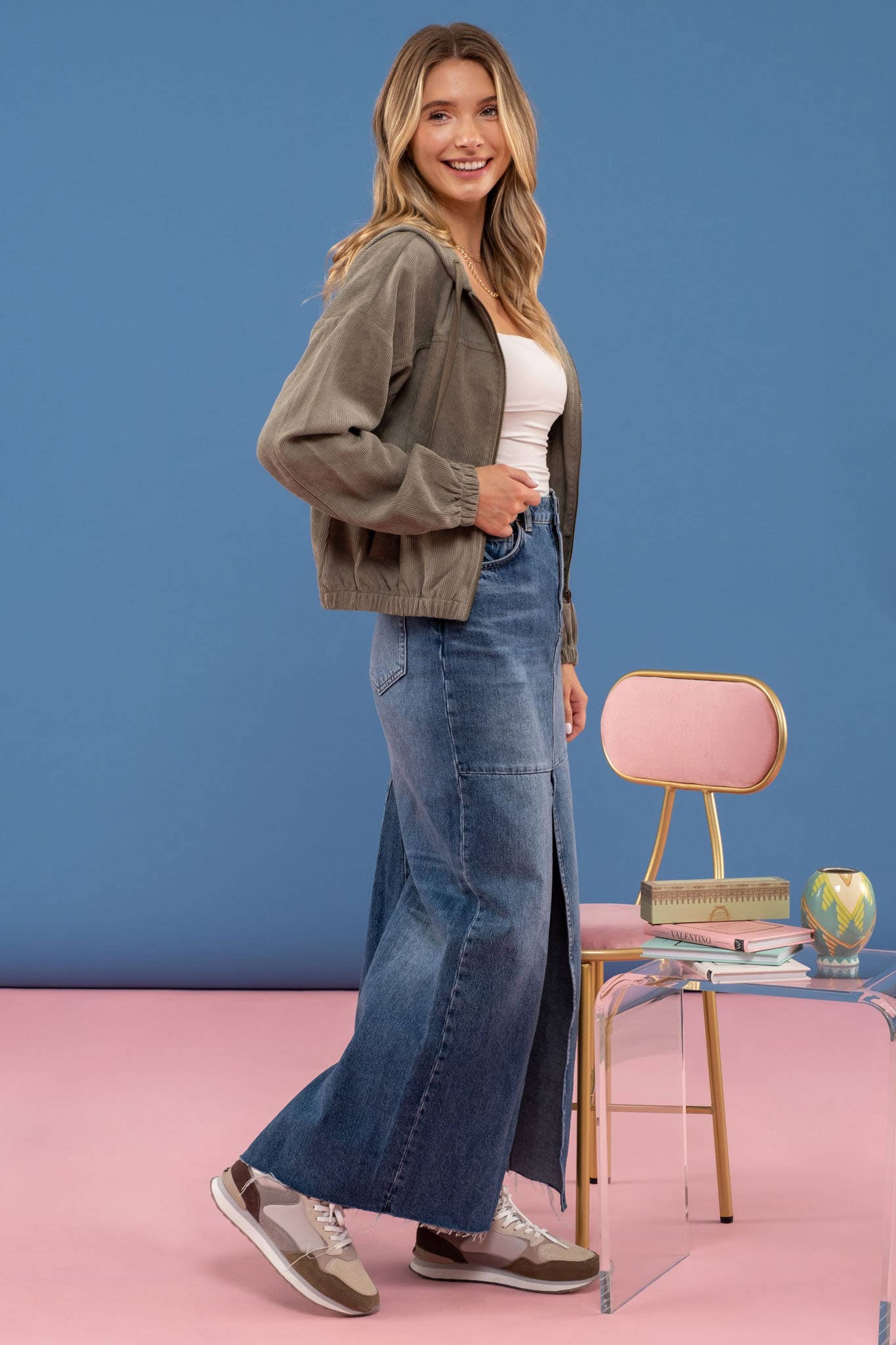 Blu Pepper – Blusão - Mulher por atacado – CASACO DE VELUDO COM ZÍPER27