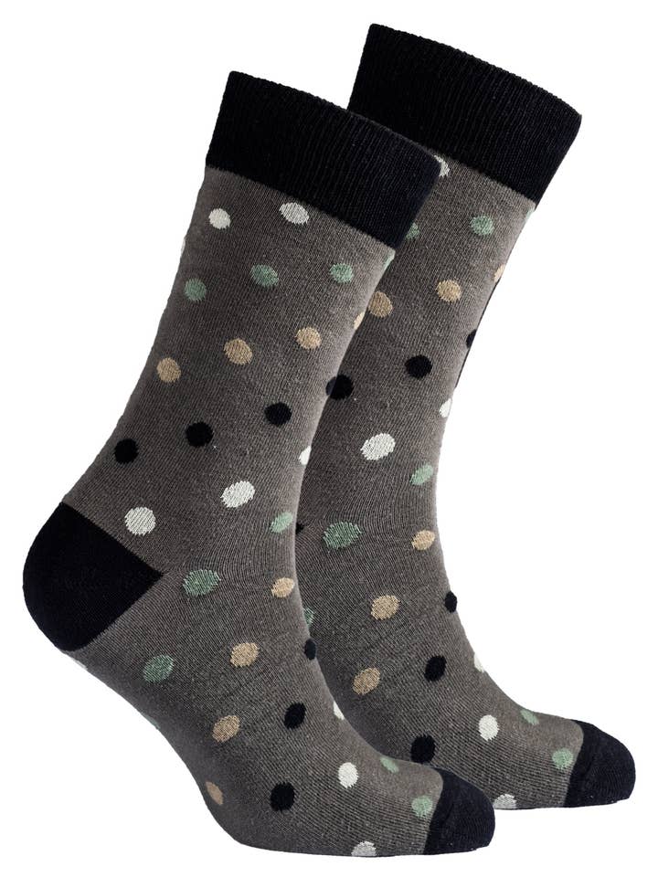 Socks n Socks – wholesale Socks – Men's – Men's Sage Polka Dot Crew Socks