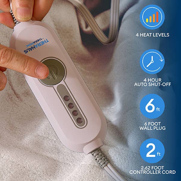 Uncanny Brands - Wholesale Throw Blanket - Therapedic Essential Ivory Heated Throw5