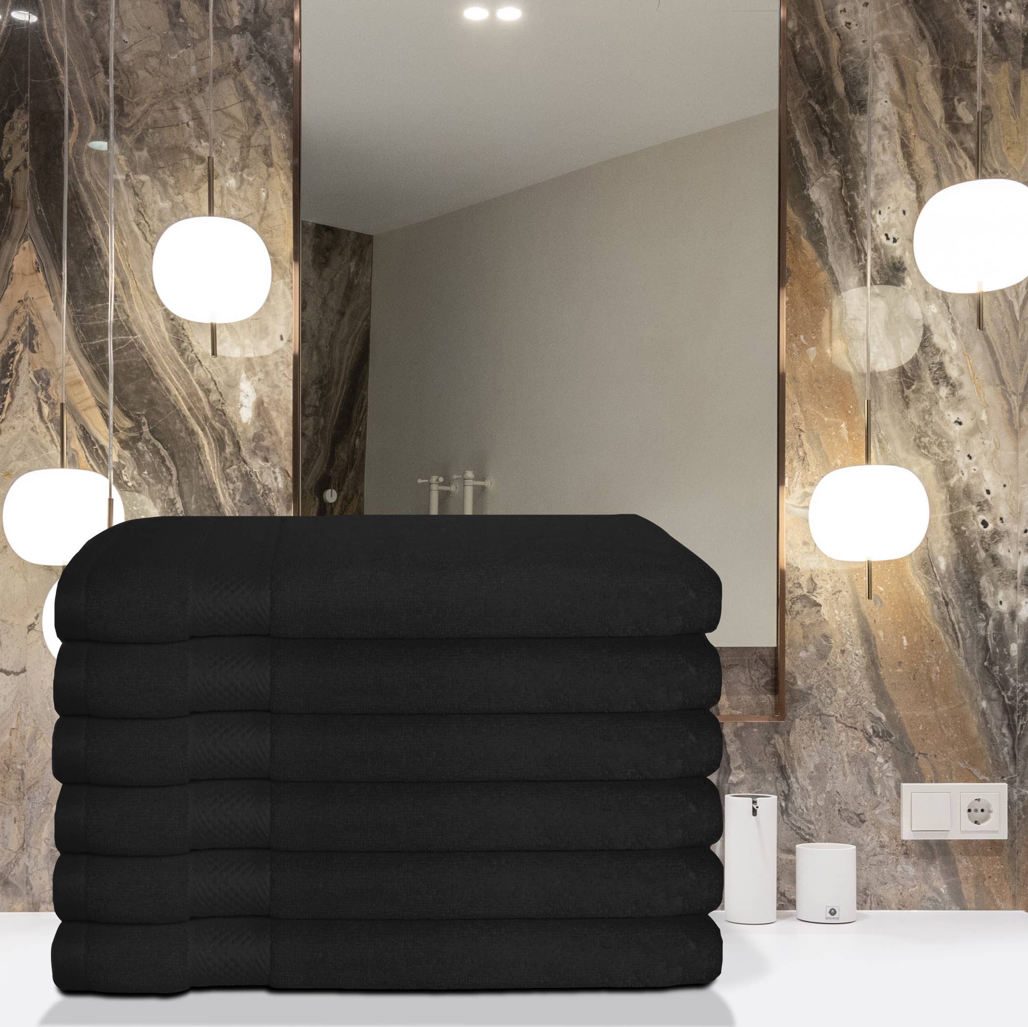 Cozablu Home - Wholesale Hand Towel -  Black 6 Piece Luxury Hand Towels size16x26 100% Cotton Spa 3