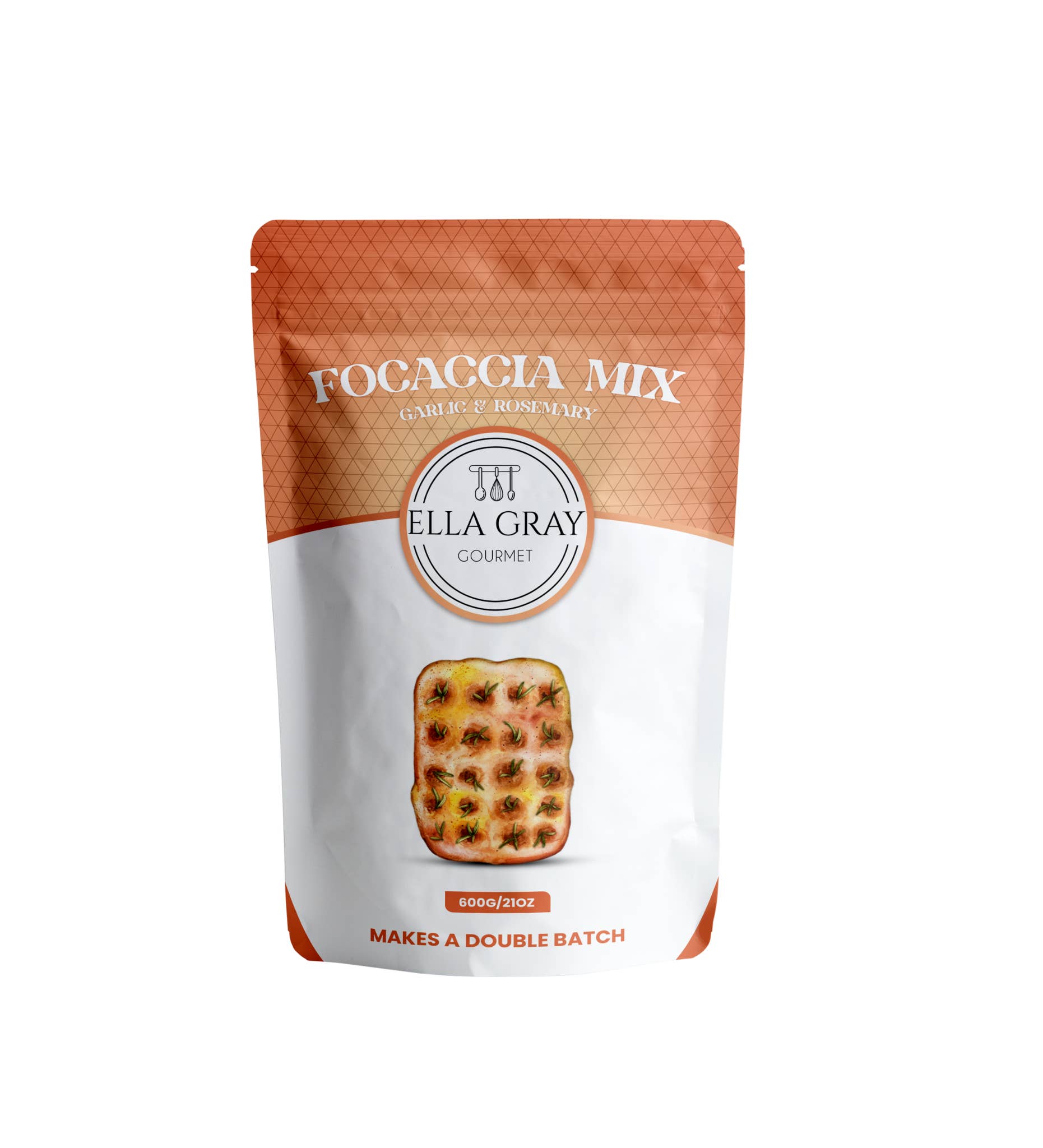 Ella Gray Gourmet - Vente Mélange pour pain - Mélange de focaccia à l'ail et au romarin