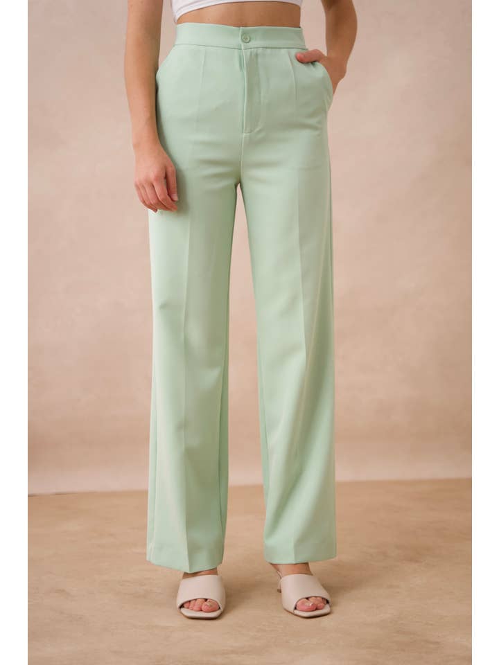 Attentif Paris – wholesale Byxor - Dam – Solid raka byxor med hög midja23