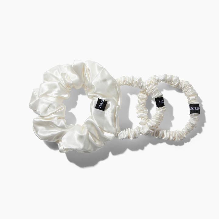 Ensemble de chouchous en soie de mûrier blanc pour la vente par Silk Ritual