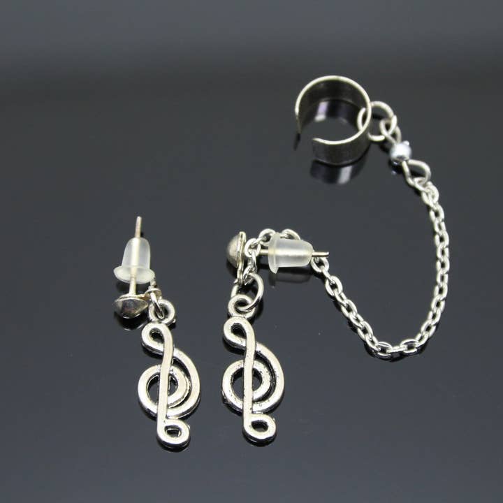 SomeBijoux4You - Vendita all'ingrosso Orecchini ear cuff/ear wrap - Orecchini a forma di chiave di violino, a forma di chiave di violino, senza perforazione della cartilagine9