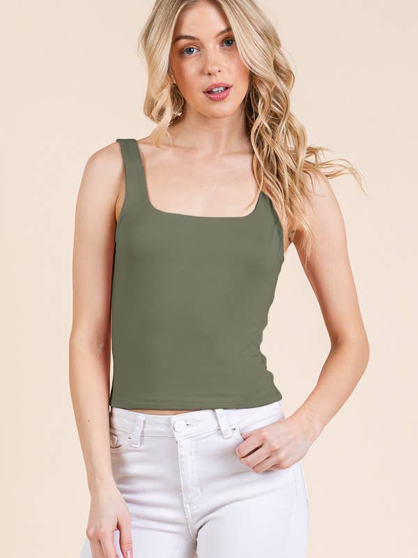 JK55194 - QUADRATISCHER AUSSCHNITT BASIC DOPPELLAGIGES TANKTOP für den Großhandel von Heart & Hips