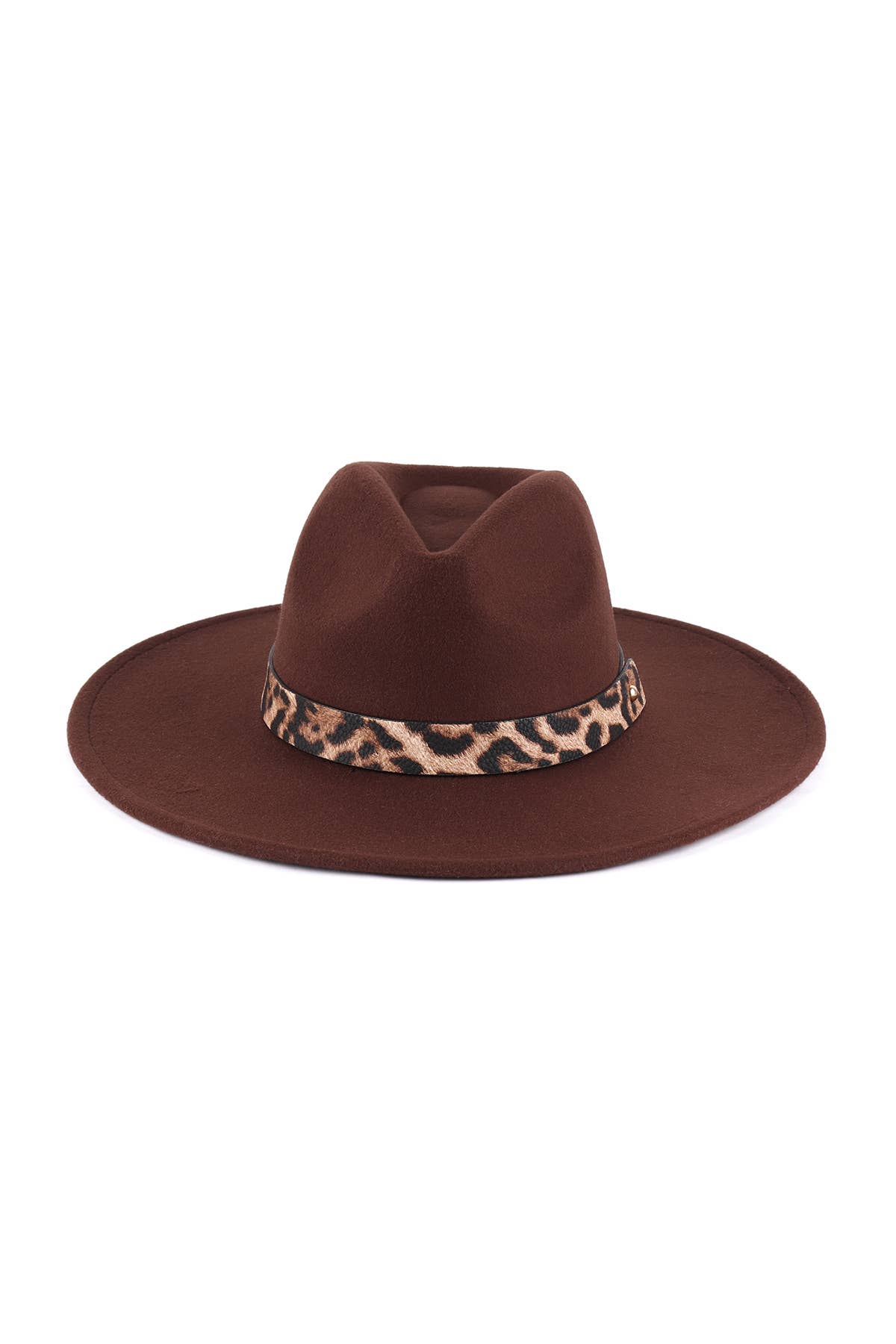 MYS Wholesale Inc - Vente Chapeau en feutre - femme - Chapeau à bord tendance en feutre avec accent léopard17