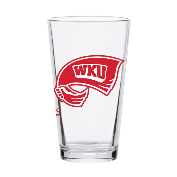 16oz Western Kentucky Hilltoppers Core Pint Glass for wholesale by Indigo Falls
