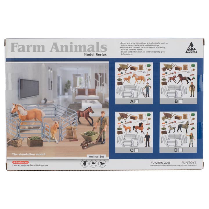 EAST AVENUE - Wholesale Toy Set - Kids - Plastic Toy Farm Fence Assorted Animals