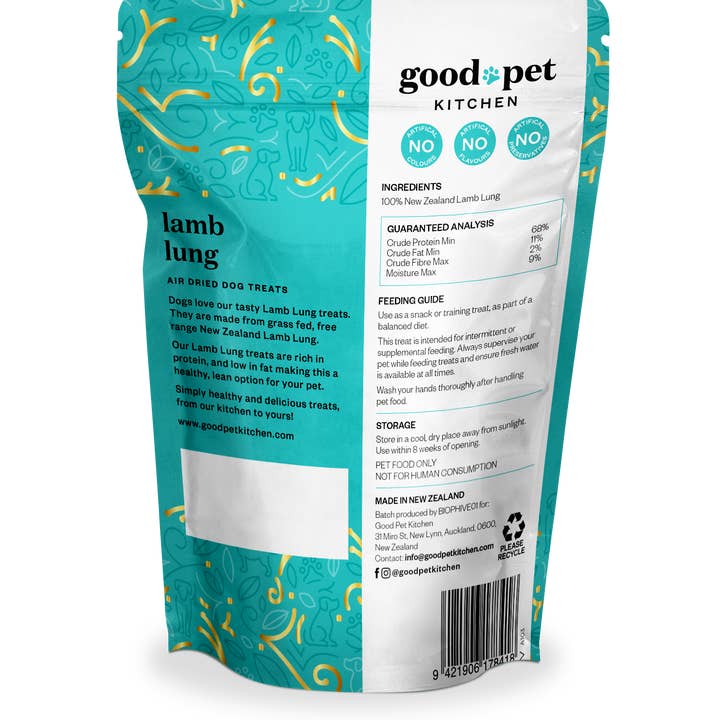 Good Pet Kitchen - Wholesale Pet Treats - Dog - Lamb Lung Air Dried Dog Treats 1.4oz