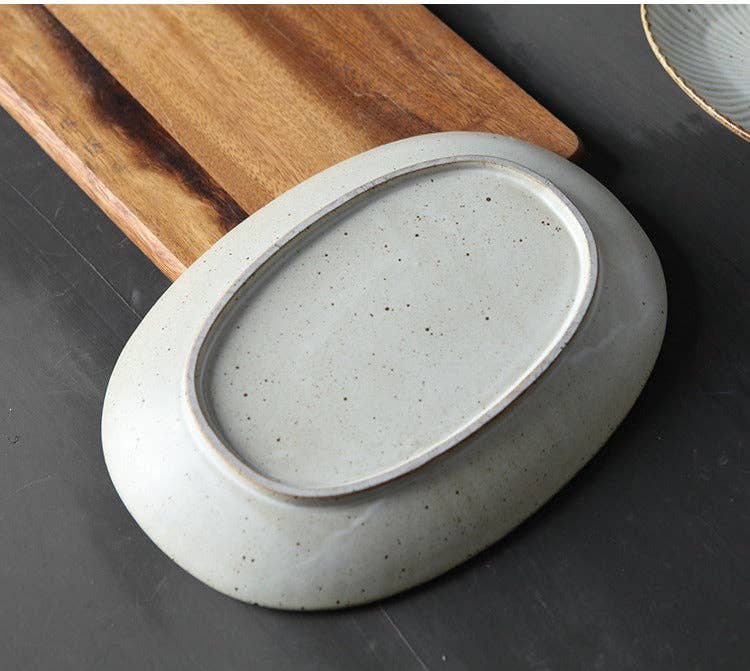 Gohobi （We cover U.S. import duties） - Wholesale Dinner plate - Gohobi Handmade Ceramic Japanese Style Oval Plate7