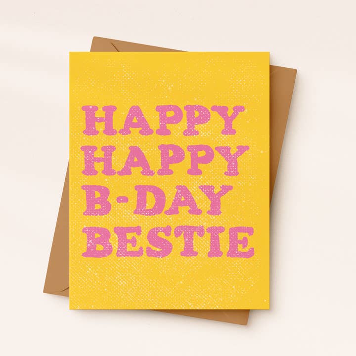 Happy Birthday Bestie | BFF Birthday Card | Fun Card for wholesale by Daydream Prints