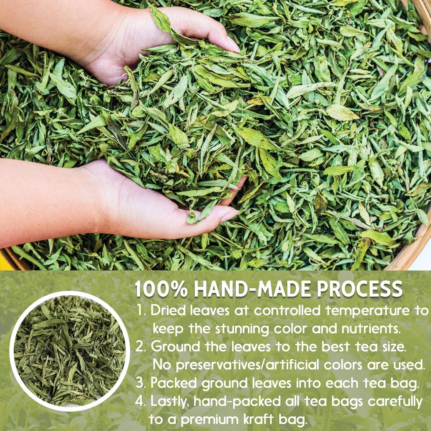 Naomi's Happy Place Shop - Wholesale Health/Detox Tea - Stevia Leaf, Whole Dried Leaves, Tea Bags, Powder, 100% Natural and Pure from Stevia Leaves. Sugar Substitute for Tea, Coffee. Loose Leaf Stevia Herbal Tea. Zero Calorie Sweetener. No Sugar, No Caffeine, No Gluten, Vegan.17