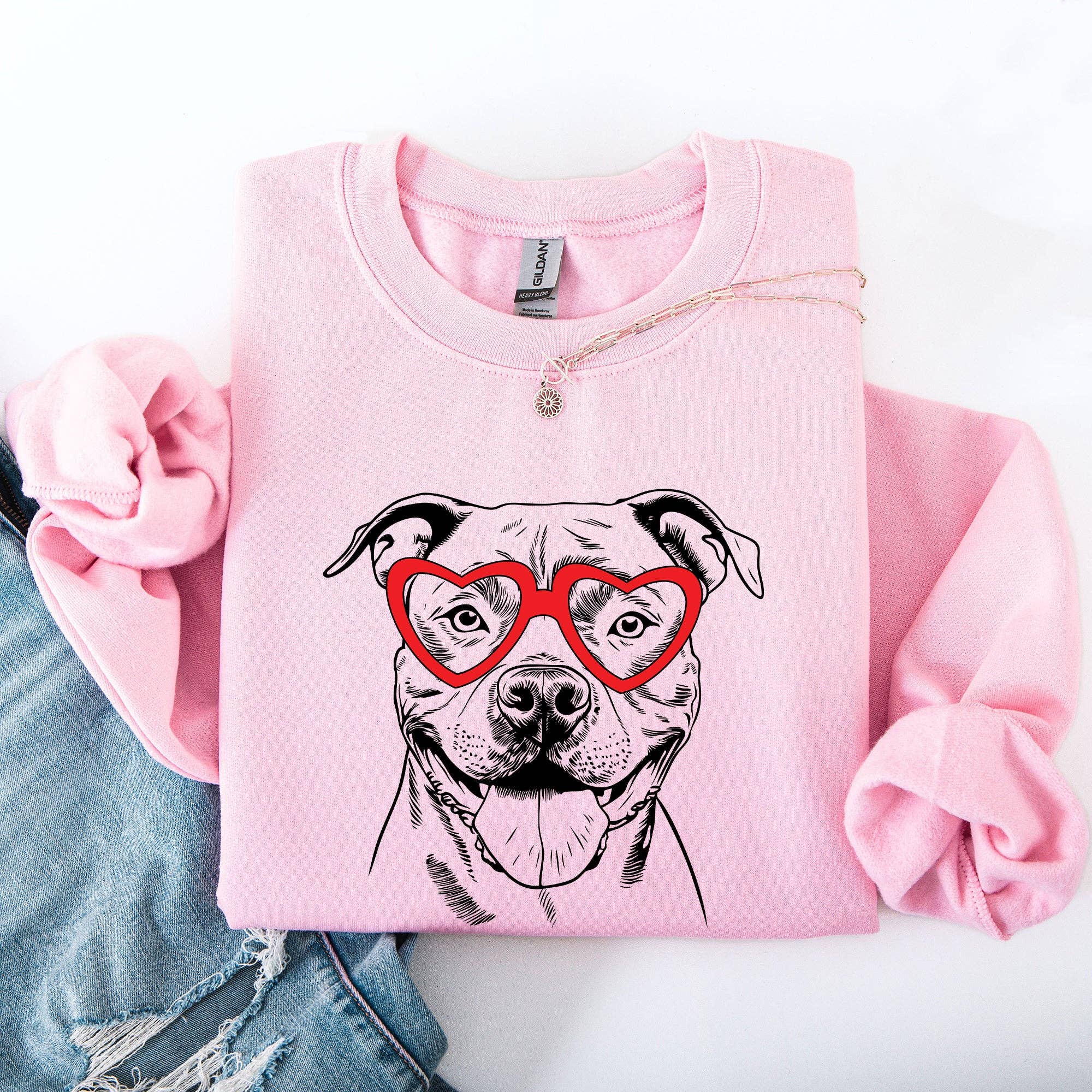 Refinery Number One LLC - Wholesale Graphic Sweatshirt - Unisex - Pitbull, Pet, Dog Breed, Valentine's Sweatshirt1