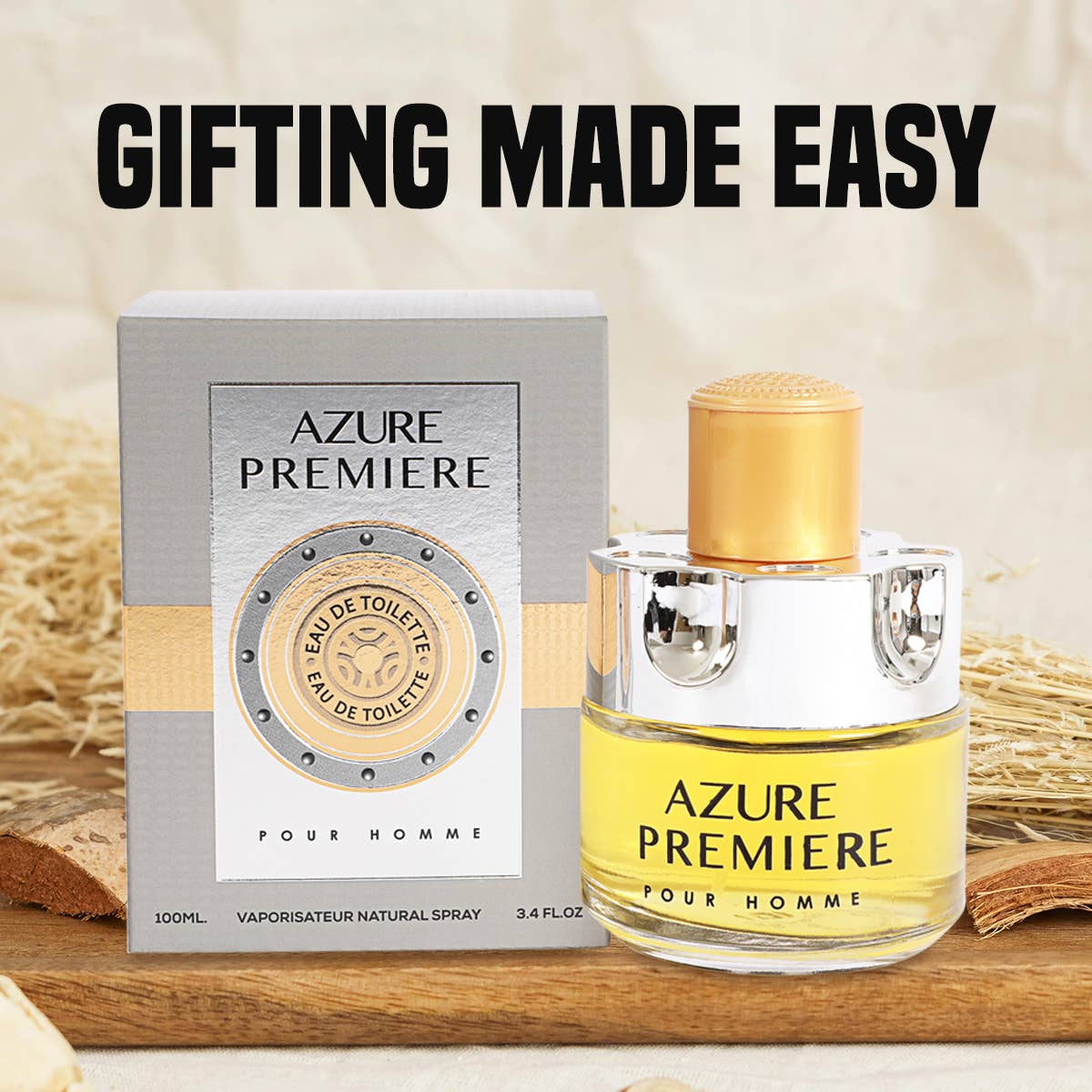 MYS Wholesale Inc - Vente Eau de Cologne en spray - Azure Premiere Spray Cologne Eau De Toilette pour Homme3