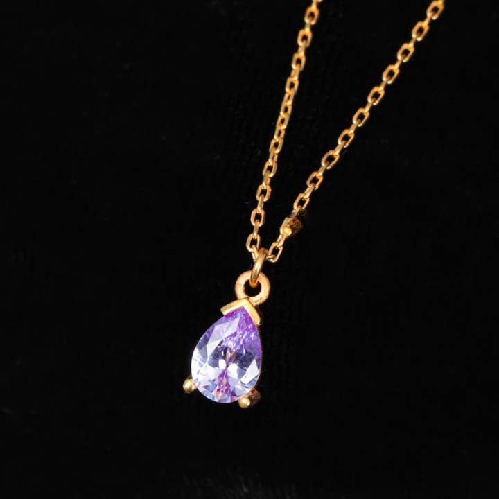 6e huwelijksverjaardagscadeau Dating Anniversary 6 maanden Jubileum 14k gouden amethist ketting Tiny Amethyst Dainty Necklace Cadeau voor haar voor wholesale door Gowa Design
