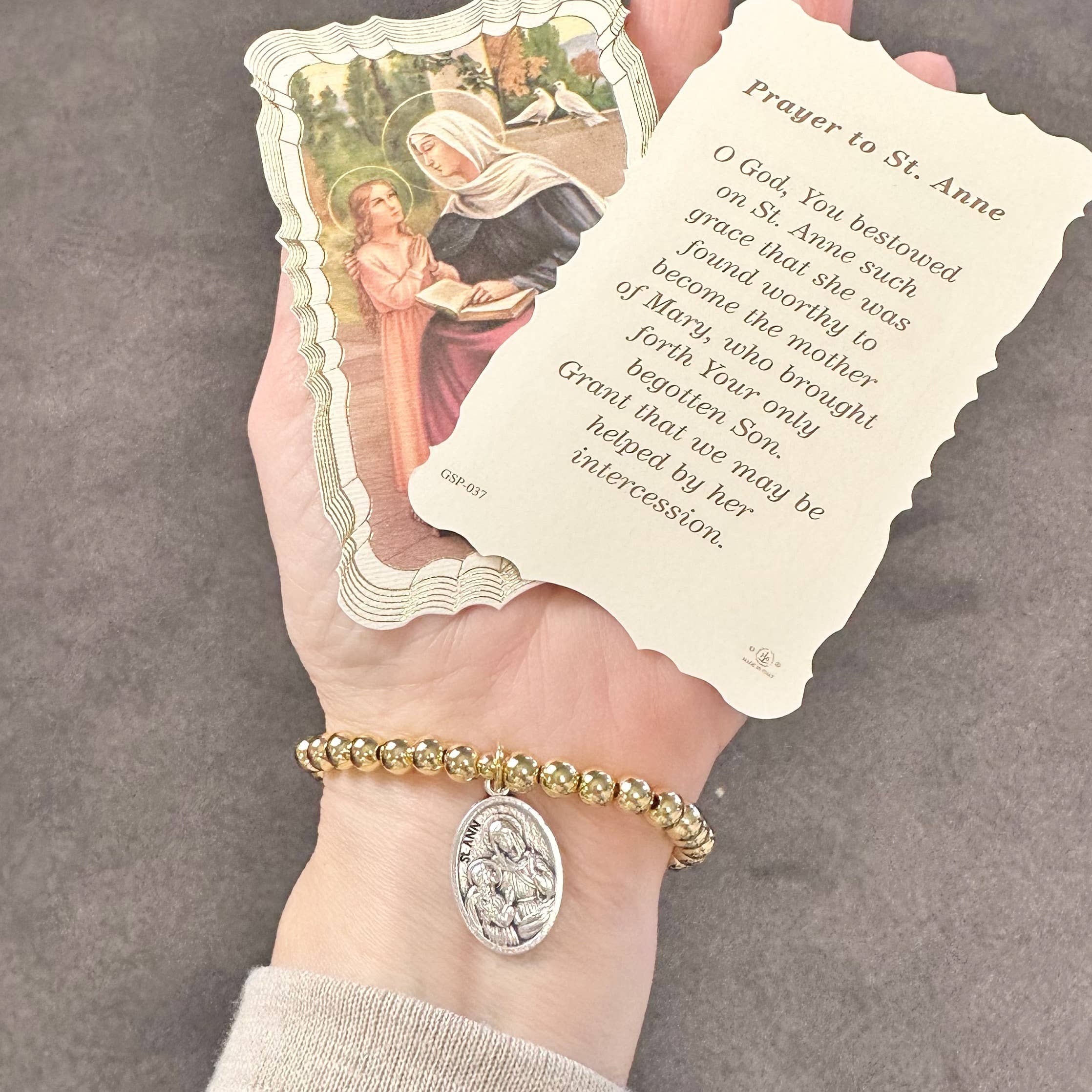 Love, Lisa - Vendita all'ingrosso Braccialetto con ciondolo/pendente - Bracciale di preghiera per le mamme di Sant'Anna2