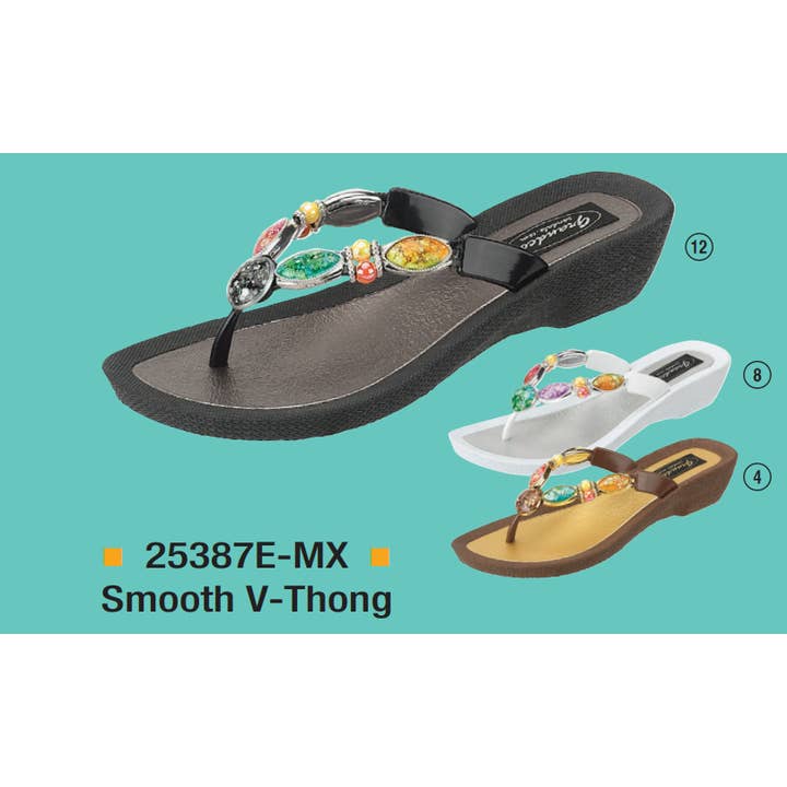 Perizoma Smooth V-Thong, 6-11, Mix per la vendita all'ingrosso da parte di Grandco Sandals