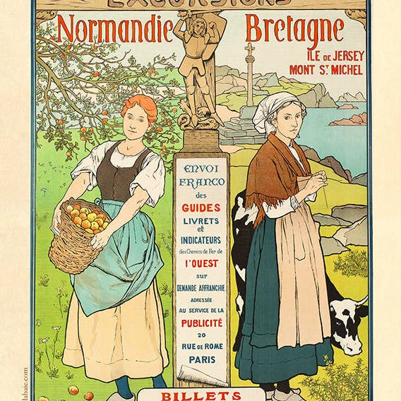 Bretagne/Normandie — Set mit 5 Postern — 42 x 59,4 — A2 für den Großhandel von Artiste de la Baie du Mont Saint-Michel