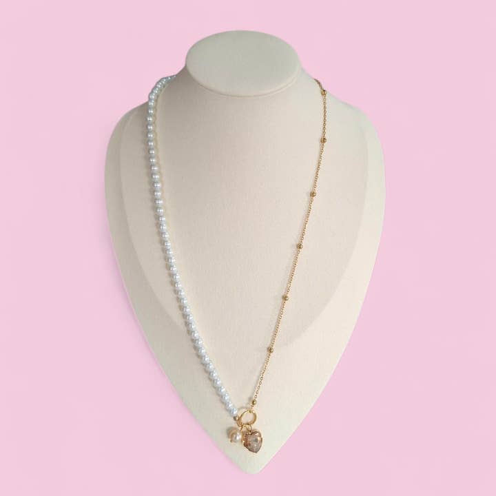 Colar Coração Perolado por atacado de Feestbeest-kids
