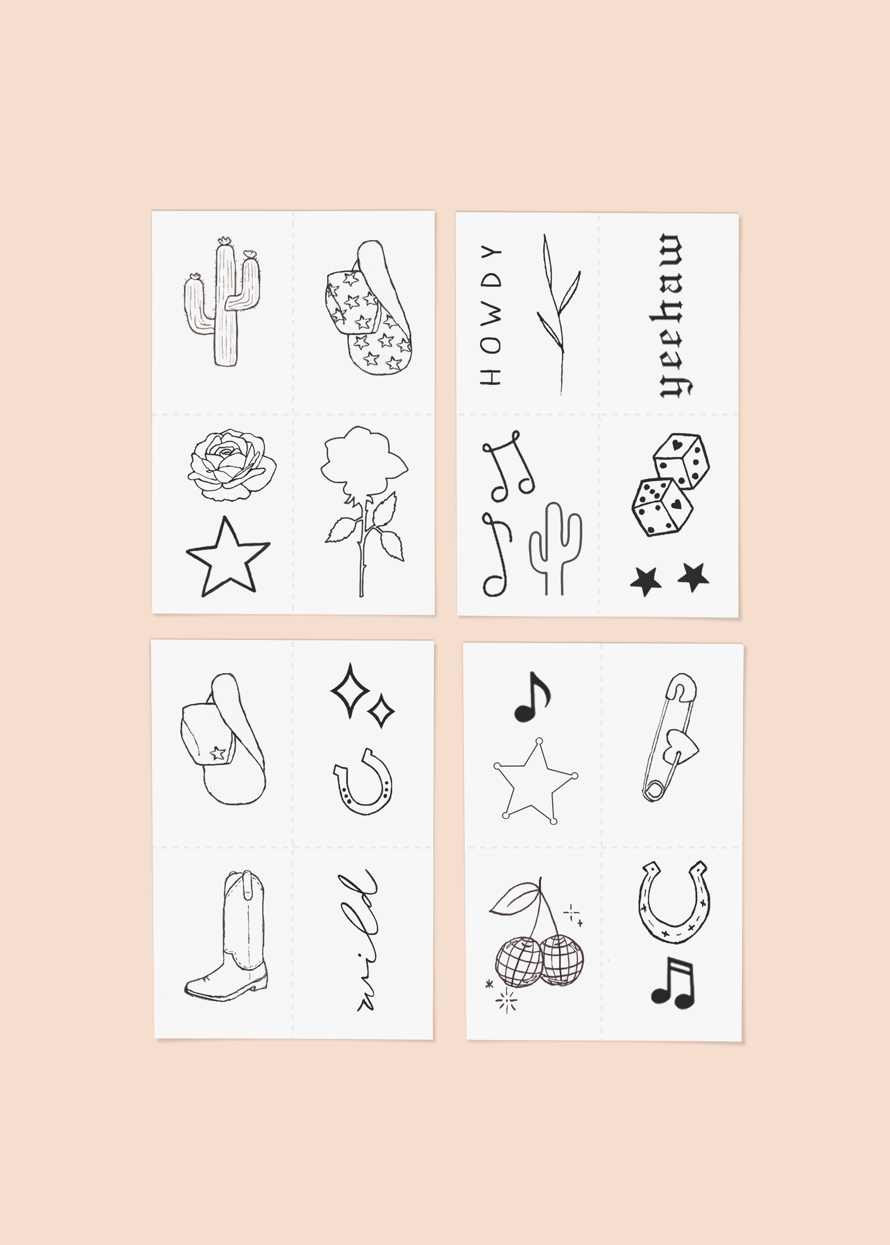 INKED by Dani - Wholesale Temporary Tattoo - Disco Cowgirl Temporary Tattoo Pack7