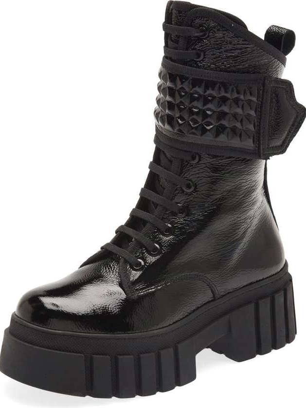 BOTTINES EN CUIR À SEMELLE CRANTANA - NOIR NAPLAC pour la vente par Sheridan Mia