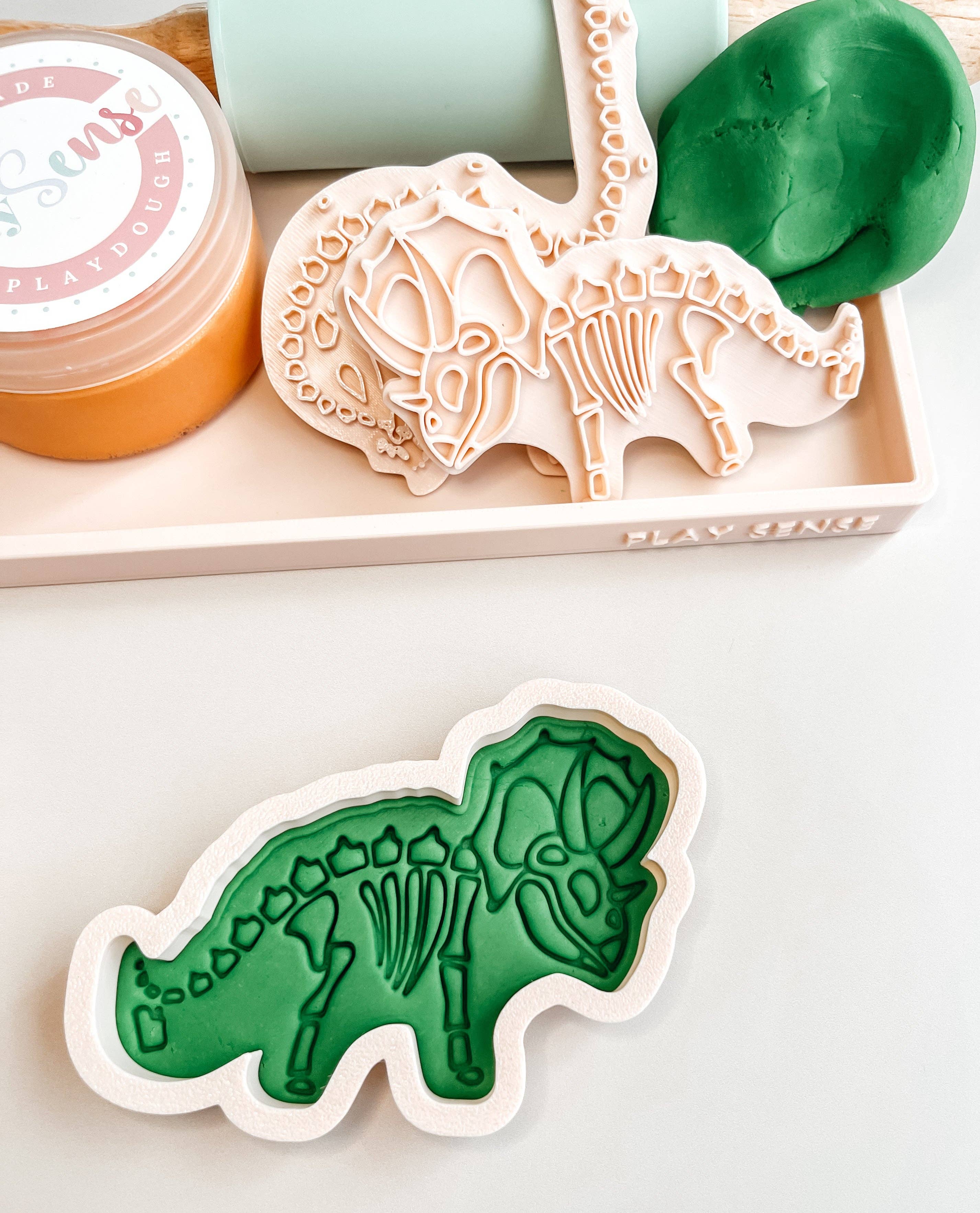 Play Sense - Wholesale Putty/Slime - Kids - Eco Playdough Stamp | Dinosaurs | Triceratops Bones2