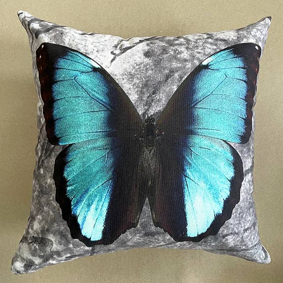 Fodera per cuscino Blue Butterfly + inserto per la vendita all'ingrosso da parte di B.Berish