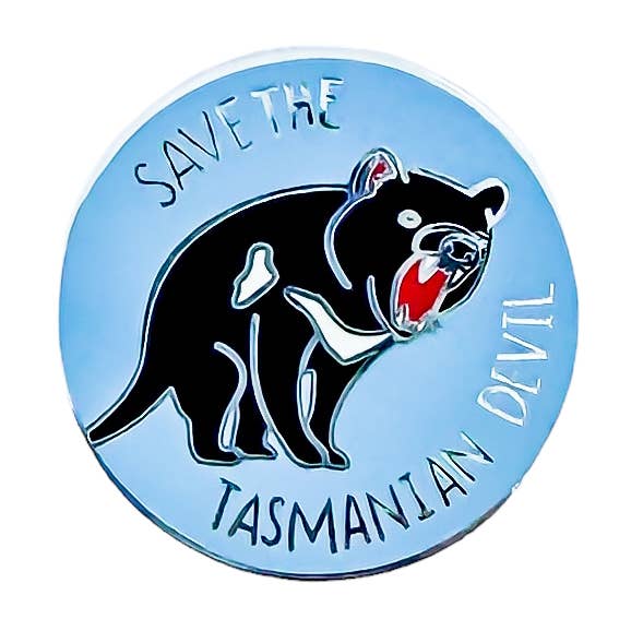 Save the Tasmanian Devil Pin for wholesale by Red Parka