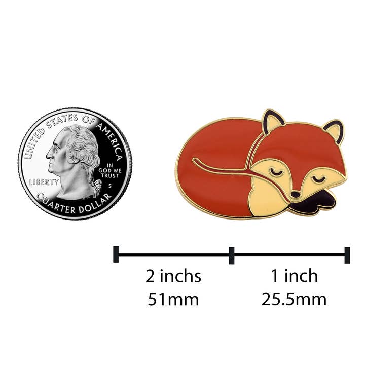 Real Sic - Venta al por mayor Botón/prendedor - Sleepy Fox - Pin esmaltado de zorro dormido