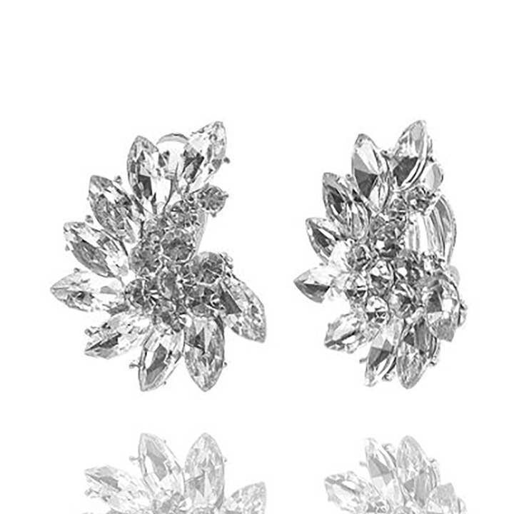 Crystal Cluster Clip On Earrings for wholesale by NY Jewelry House