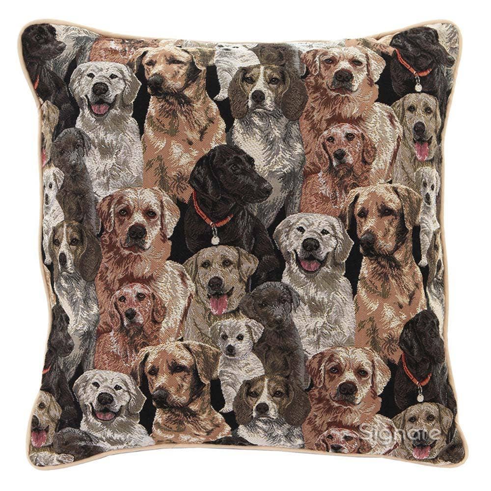 SignareArt - Vente Housse de coussin - CCOV-LAB | HOUSSE DE COUSSIN LABRADOR | DESIGN DÉCORATIF MODE MAISON COUSSIN 18X18 POUCES0