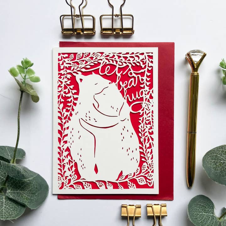 Carte d'anniversaire d'ours câlin, carte d'anniversaire drôle pour la vente par Chow's Stories