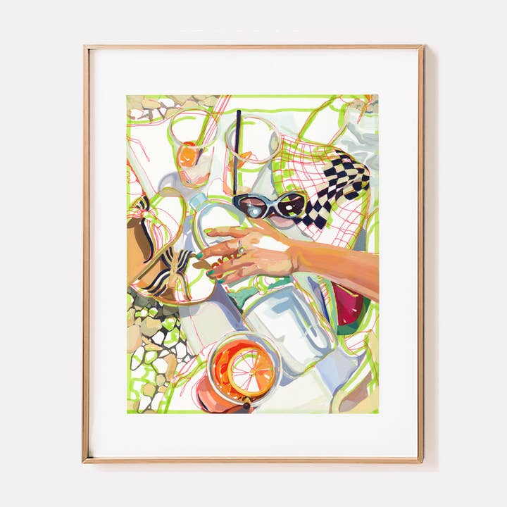 "Beach Day in Omis" signed archival giclee still life for wholesale by Anissa Riviere Art and Prints