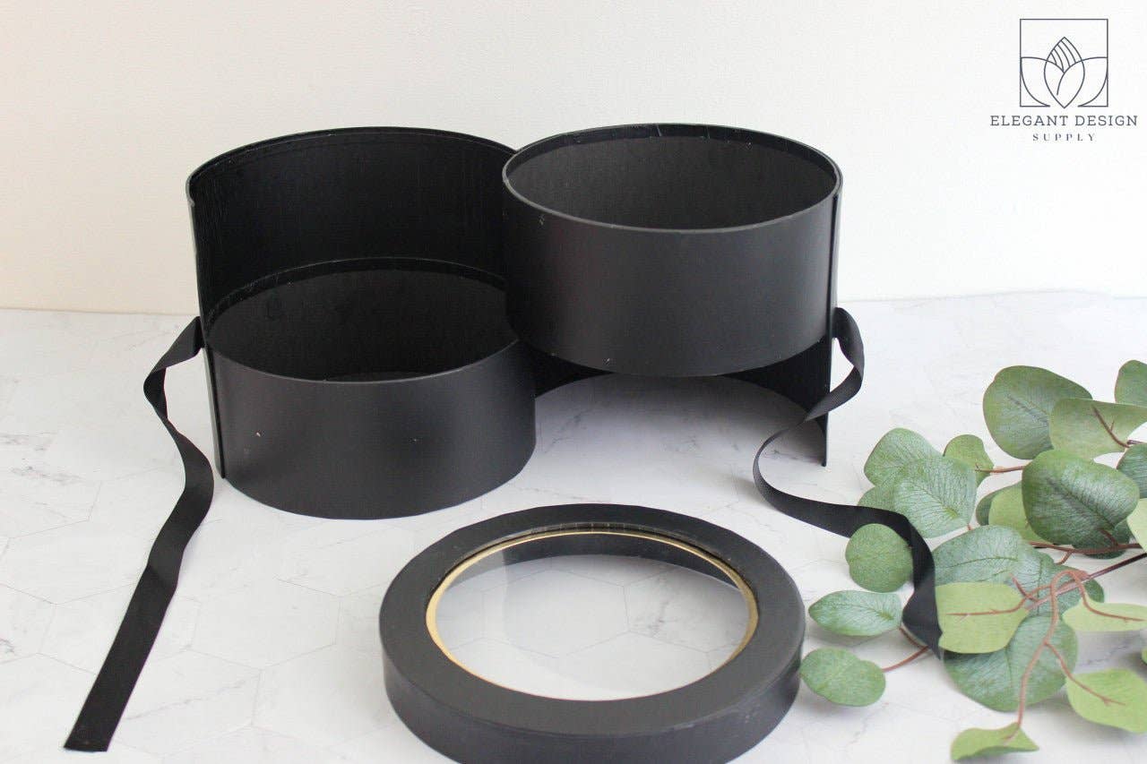 Elegant Design Supply – Engroshandel Gaveæske – To lag rund blomsterkasse med klart låg5