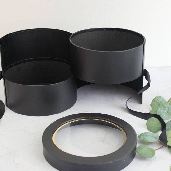 Elegant Design Supply – Engroshandel Gaveæske – To lag rund blomsterkasse med klart låg5