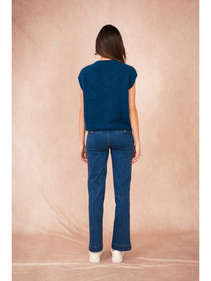 Calie Paris - Wholesale Knit Sweater - Women's - Sleeveless Zip-Up Knit Vest – Mohair Blend